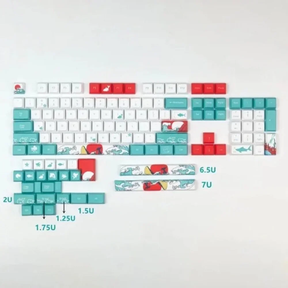 Set of 131 Keycaps for Gamer Keyboard Men Computer Unisex Electronics Gift NWT
